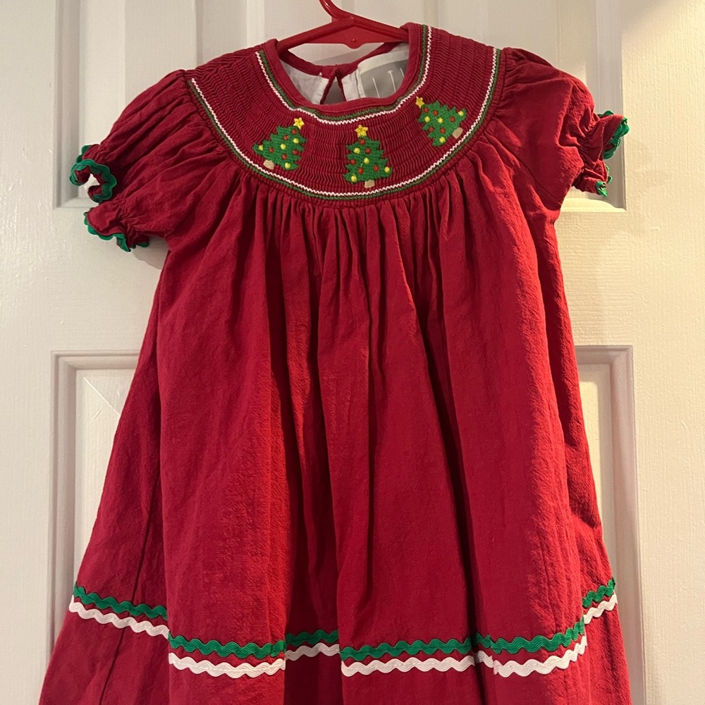 Lil Cactus girls red Christmas dress